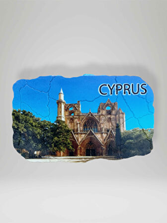 KIBRIS Temalı Çatlatma Polyester Magnet Buzdolabı Süsü