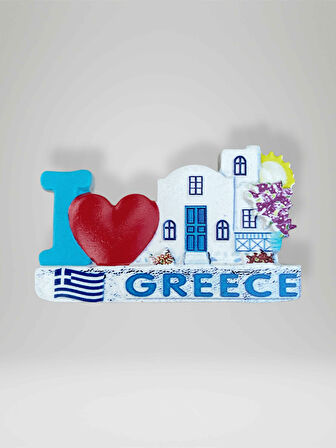 GREECE ( YUNANİSTAN ) Temalı Kabartmalı Polyester Magnet Buzdolabı Süsü
