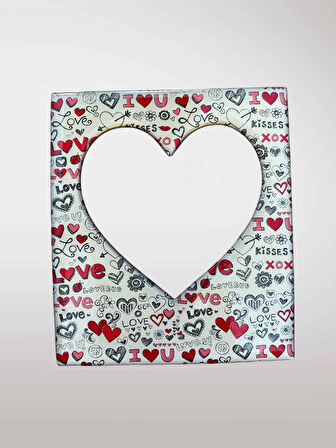 Sevimli Sözlü Çerçeve Magnet  Fotoğraf Alanlı Buzdolabı Süsü  9,5 cm x 11 cm