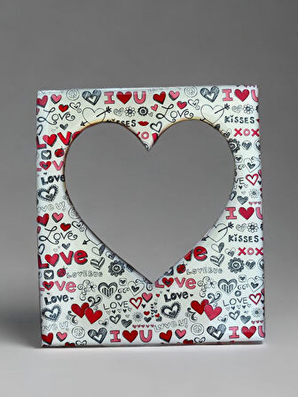 Sevimli Sözlü Çerçeve Magnet  Fotoğraf Alanlı Buzdolabı Süsü  9,5 cm x 11 cm