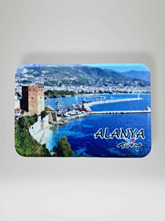 ALANYA Temalı Plastik Magnet Buzdolabı Süsü 8cm x 5,5cm