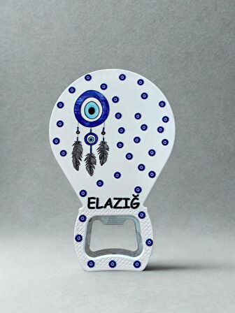 ELAZIĞ Temalı Nazar Baskılı Magnet Şişe Açacağı Buzdolabı Süsü (KOD:893)