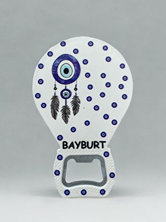 BAYBURT Temalı Nazar Baskılı Magnet Şişe Açacağı Buzdolabı Süsü  (KOD:894)
