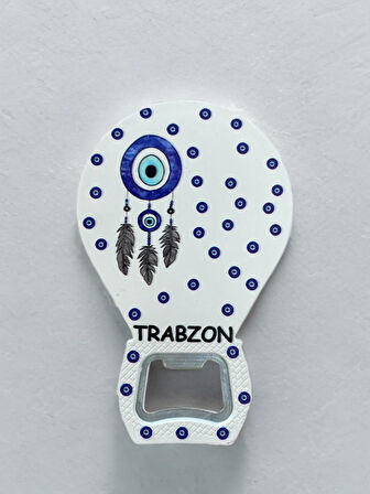 TRABZON Temalı Nazar Baskılı Magnet Şişe Açacağı Buzdolabı Süsü (KOD:901)