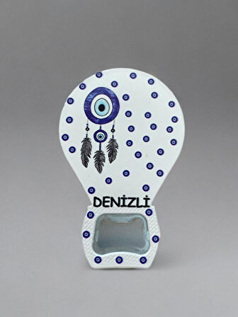 DENİZLİ Temalı Nazar Baskılı Magnet Şişe Açacağı Buzdolabı Süsü (KOD:906)