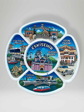 ESKİŞEHİR Temalı Kabartma Polyester Magnet Buzdolabı Süsü (kod:965)  7 cm ÇAP