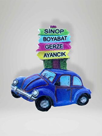 SİNOP BOYABAT GERZE AYANCIK Temalı Kabartmalı Polyester Magnet Buzdolabı Süsü 7cm x 7cm (kod:977)