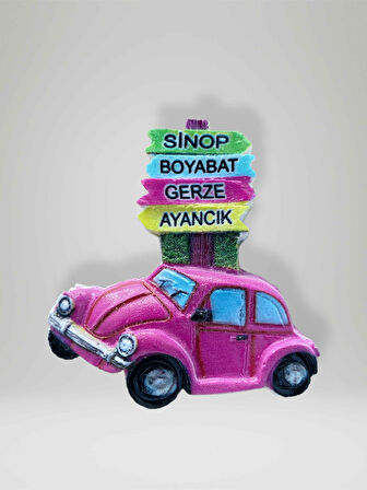 SİNOP BOYABAT GERZE AYANCIK Temalı Kabartmalı Polyester Magnet Buzdolabı Süsü 7cm x 7cm (kod:981)