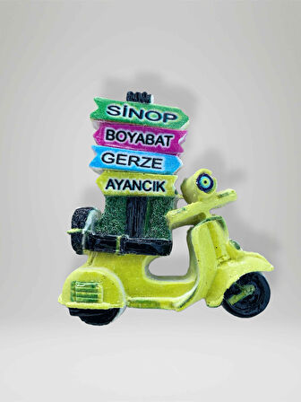 SİNOP BOYABAT GERZE AYANCIK Temalı Kabartmalı Polyester Magnet Buzdolabı Süsü 6,5 cm x 7cm (kod:985)