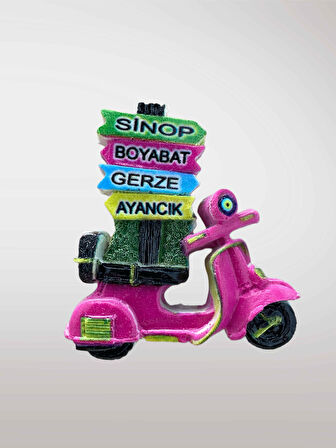SİNOP BOYABAT GERZE AYANCIK Temalı Kabartmalı Polyester Magnet Buzdolabı Süsü 6,5 cm x 7cm (kod:986)