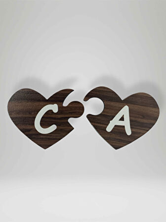 C Harfi (Sol Parça) – Ahşap Puzzle Kalp Harf Magnet – Buzdolabı Süsü – İkili Uyumlu (kod:992)