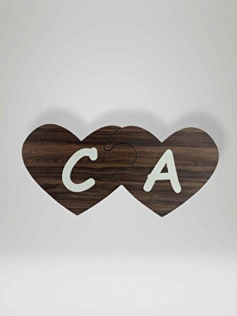 C Harfi (Sol Parça) – Ahşap Puzzle Kalp Harf Magnet – Buzdolabı Süsü – İkili Uyumlu (kod:992)