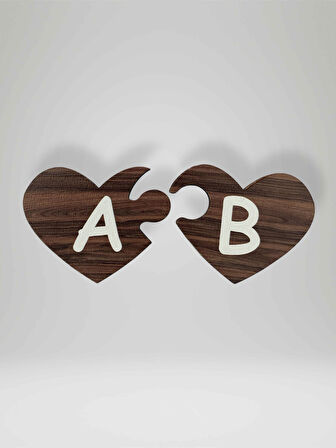 B Harfi (Sağ Parça) – Ahşap Puzzle Kalp Harf Magnet – Buzdolabı Süsü – İkili Uyumlu (kod:994)