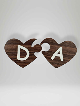 D Harfi (Sol Parça) – Ahşap Puzzle Kalp Harf Magnet – Buzdolabı Süsü – İkili Uyumlu (kod:998)