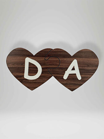 D Harfi (Sol Parça) – Ahşap Puzzle Kalp Harf Magnet – Buzdolabı Süsü – İkili Uyumlu (kod:998)