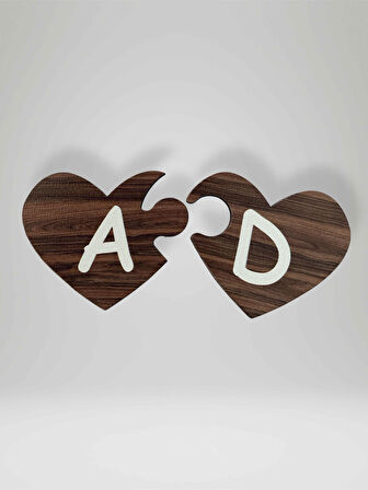 D Harfi (Sağ Parça) – Ahşap Puzzle Kalp Harf Magnet – Buzdolabı Süsü – İkili Uyumlu (kod:999)