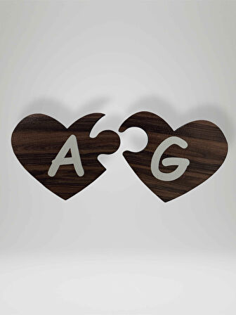 G Harfi (Sağ Parça) – Ahşap Puzzle Kalp Harf Magnet – Buzdolabı Süsü – İkili Uyumlu (kod:1005)