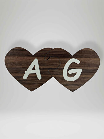 G Harfi (Sağ Parça) – Ahşap Puzzle Kalp Harf Magnet – Buzdolabı Süsü – İkili Uyumlu (kod:1005)