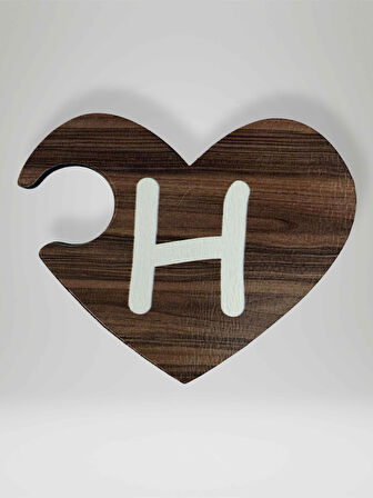 H Harfi (Sağ Parça) – Ahşap Puzzle Kalp Harf Magnet – Buzdolabı Süsü – İkili Uyumlu (kod:1007)