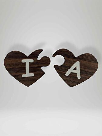 I Harfi (Sol Parça) – Ahşap Puzzle Kalp Harf Magnet – Buzdolabı Süsü – İkili Uyumlu (kod:1009)