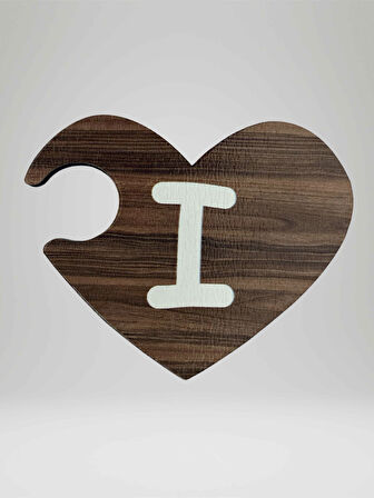 I Harfi (Sağ Parça) – Ahşap Puzzle Kalp Harf Magnet – Buzdolabı Süsü – İkili Uyumlu (kod:1011)
