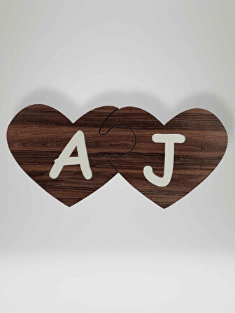 J Harfi (Sağ Parça) – Ahşap Puzzle Kalp Harf Magnet – Buzdolabı Süsü – İkili Uyumlu (kod:1014)
