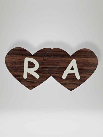 R Harfi (Sol Parça) – Ahşap Puzzle Kalp Harf Magnet – Buzdolabı Süsü – İkili Uyumlu (kod:1030)