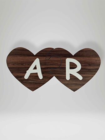 R Harfi (Sağ Parça) – Ahşap Puzzle Kalp Harf Magnet – Buzdolabı Süsü – İkili Uyumlu (kod:1032)