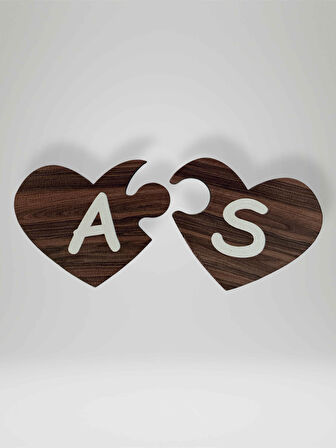 S Harfi (Sağ Parça) – Ahşap Puzzle Kalp Harf Magnet – Buzdolabı Süsü – İkili Uyumlu (kod:1034)