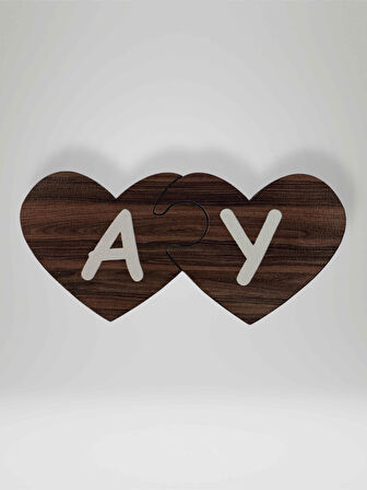 Y Harfi (Sağ Parça) – Ahşap Puzzle Kalp Harf Magnet – Buzdolabı Süsü – İkili Uyumlu (kod:1047)