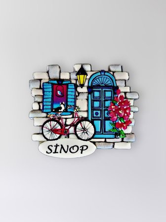 SİNOP Polyester Kabartmalı Magnet  7x6,5 cm Şehir Magneti Dekoratif Hediyelik Buzdolabı Süsü (kod:1278)