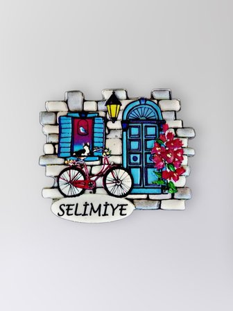 SELİMİYE Polyester Kabartmalı Magnet  7x6,5 cm Şehir Magneti Dekoratif Hediyelik Buzdolabı Süsü (kod:1281)