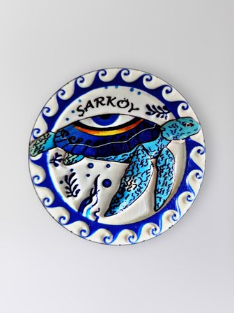ŞARKÖY Polyester Kabartmalı Kaplumbağalı Magnet 7 cm Dekoratif Hediyelik Buzdolabı Süsü (Kod:1302)