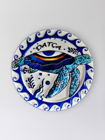 DATÇA Polyester Kabartmalı Kaplumbağalı Magnet 7 cm Dekoratif Hediyelik Buzdolabı Süsü (Kod:1304)