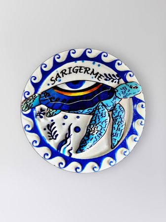 SARIGERME Polyester Kabartmalı Kaplumbağalı Magnet 7 cm Dekoratif Hediyelik Buzdolabı Süsü (Kod:1322)