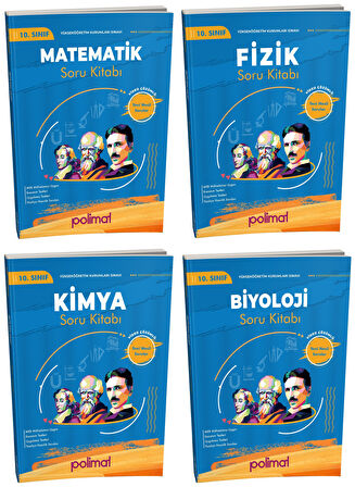 Polimat 2025 10. Sınıf Matematik + Fizik + Kimya + Biyoloji Soru Seti 4 Kitap