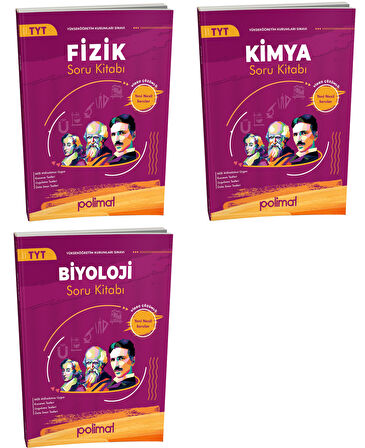 Polimat 2025 Tyt Fizik + Kimya + Biyoloji Soru Kitabı Seti 3 Kitap