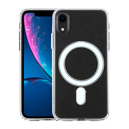 iPhone XR Uyumlu Magsafe Kablosuz Şarj Özellikli Şeffaf Silikon Kılıf