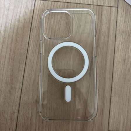 iPhone 14 PRO Magsafe Kablosuz Şarj Özellikli Şeffaf Silikon Kılıf