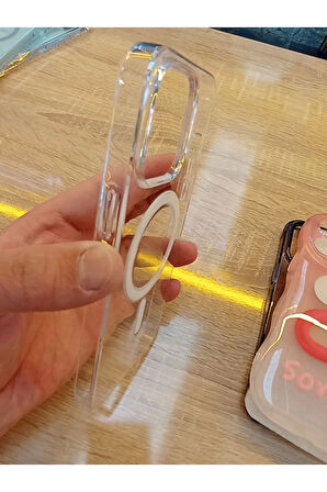 İPhone 14 Pro Max Uyumlu Sararmaz Şeffaf MagSafe Özellikli Kılıf Darbe Korumalı Kapak
