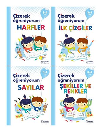 Uçanbalık Çizerek Öğreniyorum Harfler + Sayılar + Şekiller Renkler + İlk Çizgiler 3-4 Yaş 36+ Ay 4 Kitap