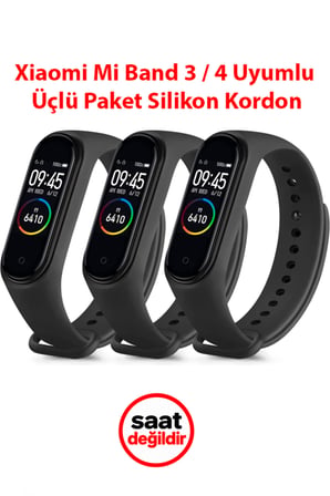 Xiaomi Mi Band 3 / Mi Band 4 Uyumlu Silikon Kordon Kayış