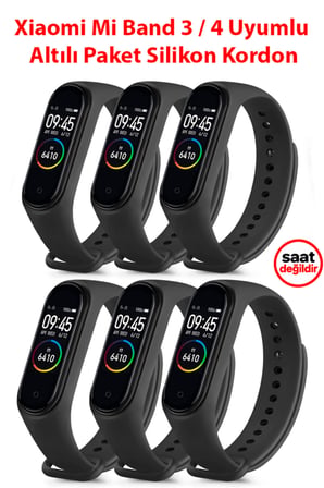Xiaomi Mi Band 3 / Mi Band 4 Uyumlu Silikon Kordon Kayış