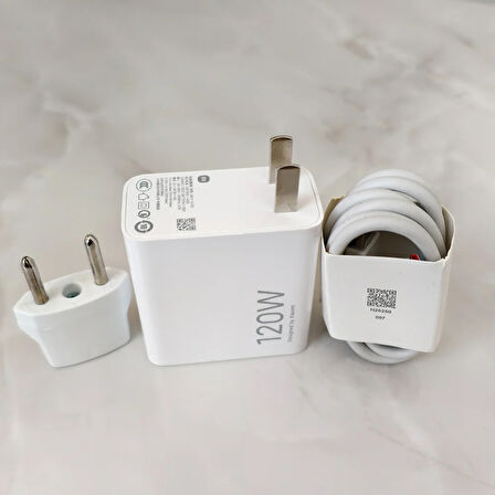 Xıaomı Redmi Note 14 Pro Plus Uyumlu Şarj Aleti 120 Watt Amerikan Başlık + TR Dönüştürücü