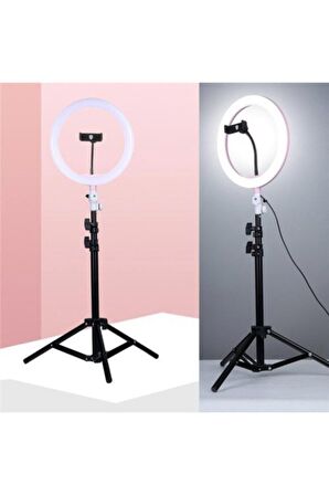 Youtuber Led Işıklı Tripod Selfie Makyaj Ring Light 10 Inç Halka