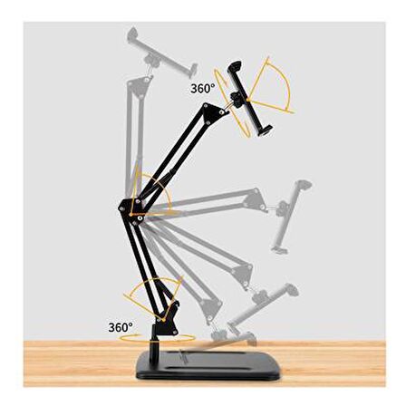 Masa Üstü Tablet Telefon Tutucu Stand Metal Gövde Vocal Stents