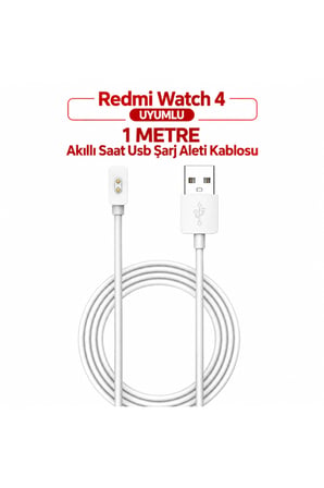 Xiaomi Redmi Watch 4 Uyumlu Yüksek Kalite 1 Metre Akıllı Saat Usb Şarj Aleti Kablosu