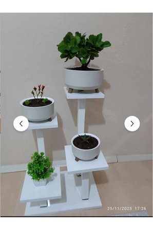 MİAMİ MODEL BEYAZ ÇOK KATLI METAL SAKSI ÇİÇEK BİTKİ 4 KAT STANDI (1 ADET FİYATI) SALON OTURMA BALKON
