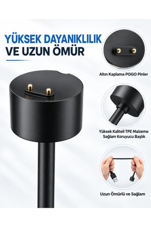 Xiaomi Mi Band 5-6-7 / Amazit Fit Band 5 Uyumlu Yükek Kalite Usb Şarj Cihazı Kablosu