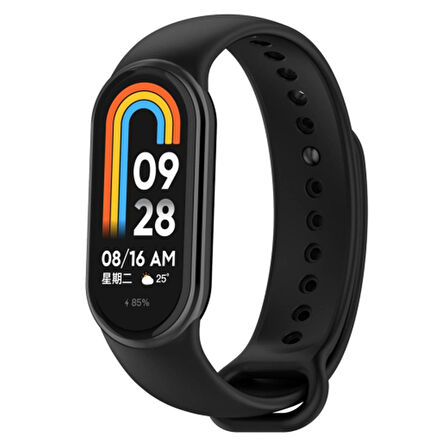 Xiaomi Mi Band 8 Mi Band 9 Uyumlu Silikon Kordon Bileklik Metal Klipsli